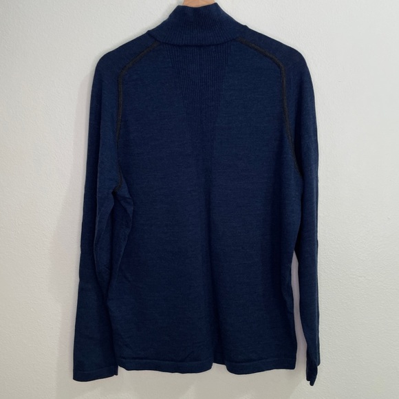 Smartwool Classic Thermal Merino Base Layer 1/4 Zip - Blue Heather - Picture 2 of 16